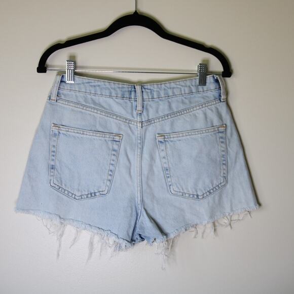 Light Blue Denim Cutoff Shorts Size 27‎ Button Fly Distressed - Picture 2 of 7